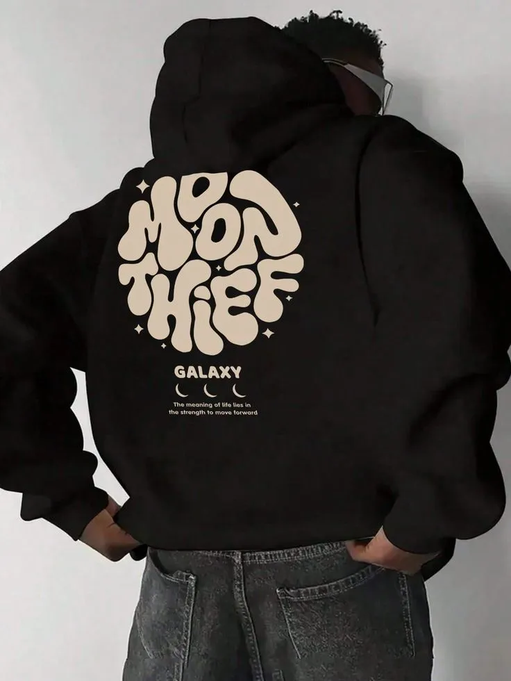 Men's Casual Fashion American Street Style Letter Print Pocket Drawstring Hoodie, Thermal Lined, Autumn_Winter.webp