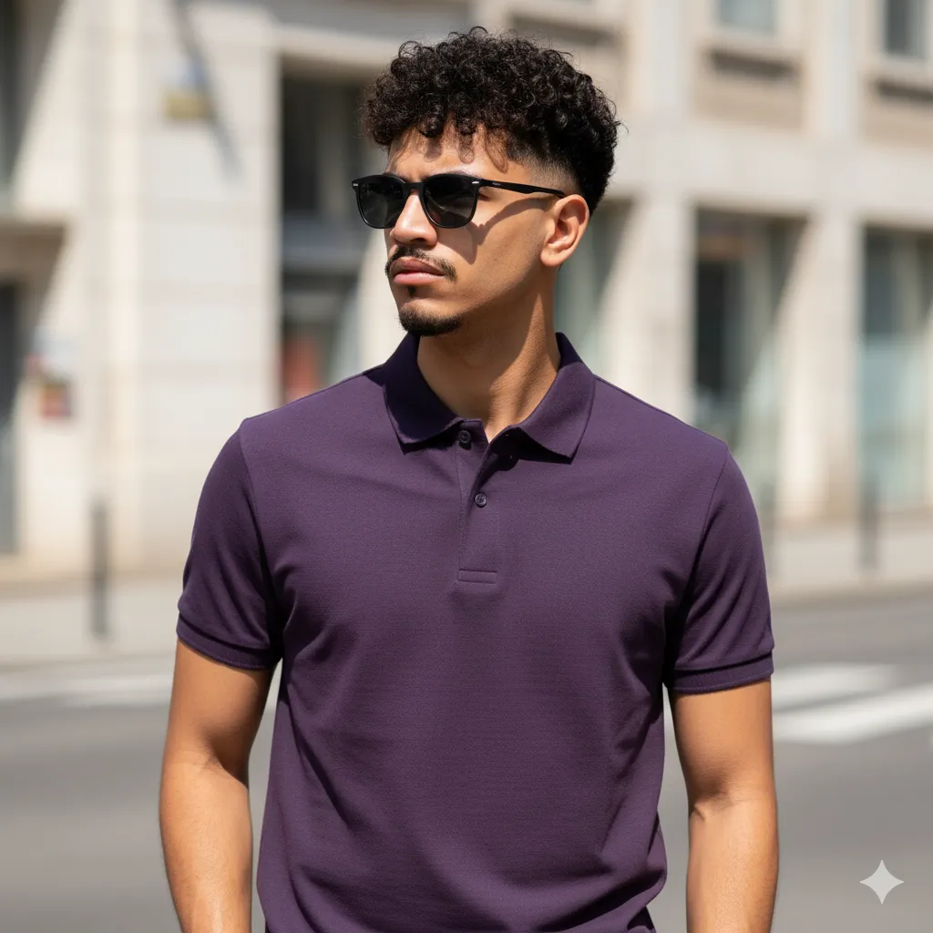 Violet Polo Fit half sleeves T-shirt